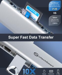 USB C Hub Adapter MacBook - UtechSmart 7 in 2 MacBook Pro/Air Accessories Multiport Adapter with Thunderbolt 3 Port, 100W PD 4K@30Hz, 40Gbps 4K HDMI, 3*USB3.0 Data Port SD and MicroSD Card Reader 25 71v1qkAmJ9L