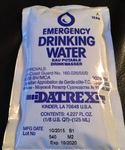 DATREX Emergency Water Pouch for Disaster or Survival, 125 ml Each 4.22 Fl Oz (Pack of 64) 16 71v2DXOmHTL
