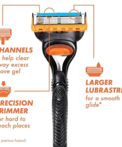 Gillette Fusion5 Power Razor Blade Refills, 8 Count, Lubrastrip for a More Comfortable Shave for Men 8ct Blade Refills 21 71v34pnZgL