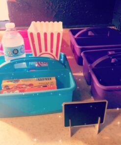 Novelty Place Plastic Red White Striped Classic Popcorn Containers for Movie Night - 7.8 inch Tall x 3.8 inch Square (4 Pack) 4 30 71v3cELSr3L