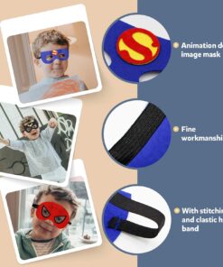 RioRand Kids Dress Up 5PCS Superhero Capes Set and Slap Bracelets for Boys Costumes Birthday Party Gifts 24 71v3cwf1qqL