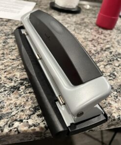 Swingline 3 Hole Punch, 2- 3 Hole Adjustable Desktop Puncher, 10 Sheet Punch Capacity, Precision Pro, Black/Silver (74037) 37 71v5ib8mrvL