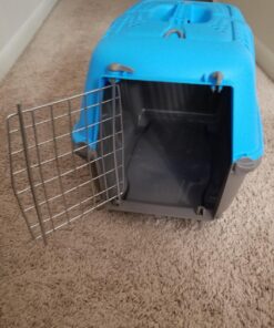 MidWest Homes for Pets Pet Carrier: Hard-Sided Dog /Cat Carrier, Small Animal Carrier in Blue, Dims 17.91 L x 11.5 W x 12 H for Tiny Dog Breeds, Perfect Dog Kennel Travel Carrier for Quick Trips 19-Inch "Toy" Dog Breeds 50 71v6Sp5xwzL