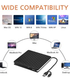 External DVD Drive, Amicool USB 3.0 Type-C CD DVD +/-RW Optical Drive USB C Burner Slim CD/DVD ROM Rewriter Writer Reader Portable for PC Laptop Desktop MacBook Mac Windows 7/8.1/10 Linux OS Apple 27 71v6VLcUfsS
