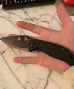 Spyderco Tenacious Folding Utility Pocket Knife with 3.39" Black Stainless Steel Blade and Durable G-10 Handle - Everyday Carry - PlainEdge - C122GBBKP 53 71v77vp9FL