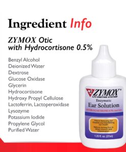ZYMOX Enzymatic Ear Solution with 0.5-Percent Hydrocortisone, for Dog & Cat, 1.25 oz 1.25 Fl Oz (Pack of 1) 26 71v9Qa4U3CL