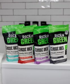 Rockin' Green Laundry Detergent, Plant based, All Natural Laundry Detergent Powder, Vegan and Biodegradable Odor Fighter, Safe for Sensitive Skin (Classic Rock 90 Loads - Unscented) 13 71v9piy6deL 2