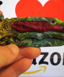 Promithi Camo EDC Small Pocket Knife Stainless Steel Blade Camping Hunting Survival Outdoor Folding Knife,Collection Knives,8 Inch,Colorful,with Belt Clip (Yellow) 23 71v9xI77BUL