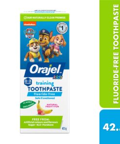 Orajel Kids Paw Patrol Fluoride-Free Training Toothpaste, Natural Fruity Fun Flavor, #1 Pediatrician Recommended , 1.5oz Tube 25 71vADI3oByL