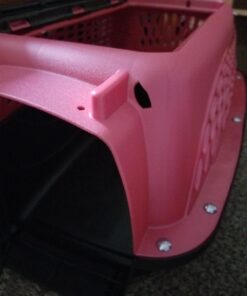 Petmate Two Door Pet Kennel for Pets up to 15 Pounds, Pink/Black, 19" Long, Made in USA Two-door 19.0"L x 13.0"W x 10.0"H 47 71vAPTHfv1L