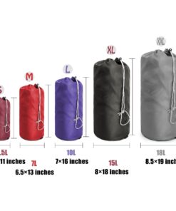 BeeGreen Stuff Sacks 6 Pack for Backpacking with Dust Flap Ditty Bags Bulk for Camping Gear Outdoor Products Gym Sport Travel Drawstring Bags Foldable Lightweight Grey,black,purple,red,wine Red,navy Blue 19 71vAwfxMndL