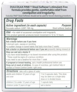 Dulcolax Pink Stool Softener Softgels 25 ea (Pack of 12) 5 71vBeszwWVL 1