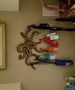Zeckos Swimming Octopus Antique Bronze Finish Decorative Wall Hook 21 71vDZVUP4BL