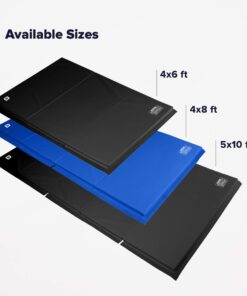 We Sell Mats 4 ft x 8 ft Gymnastics Mat, Folding Tumbling Mat, Portable with Hook & Loop Fasteners 4 ft x 8 ft x 2 in Blue 13 71vDlDyi5PL