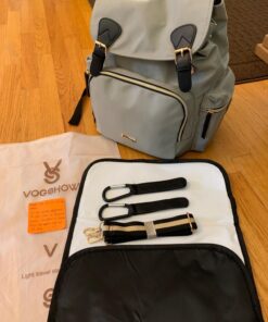 VS VOGSHOW Diaper Bag Backpack, Multifunction Stylish Travel Baby Bag Backpack with Crossbody Strap, Maternity Nappy Bag Gray 112 71vEHS3dz8L