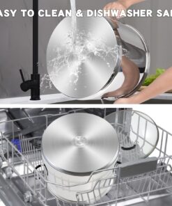 Cook N Home Professional Sauce Pot Stockpot Saucier Casserole Pan with Lid, 5 QT, Silver 24 71vF2aEs5SL