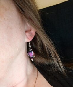 Body Candy Handcrafted 925 Silver Purple Dichroic Drop Dangle Earrings Created with Crystals 45 71vFYAcf 6L