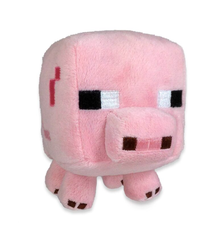 Catalog 5 Minecraft 7" Baby Pig Plush - Soft Stuffed Animal Toy, Multi-colored, No Assembly Required