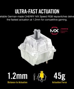 Corsair K70 RGB MK.2 Rapidfire Mechanical Gaming Keyboard - USB Passthrough & Media Controls - Fastest & Linear - Cherry MX Speed - RGB LED Backlit MX SPEED (Linear & Fast) Black 32 71vGSr 9EAL