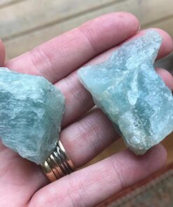 Crystal Allies Materials: 1lb Bulk Rough Aquamarine Beryl Stones from Brazil - Large 1" Raw Natural Crystals for Cabbing, Cutting, Lapidary, Tumbling, and Polishing 1 LB 21 71vGYb4QL5L