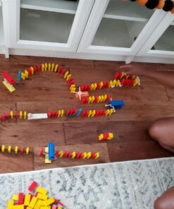 Joqutoys 600 PCS Dominoes Set for Kids, Wooden Domino Building Blocks, 6 Colors Bulk Dominoes Racing Tiles Games with Extra 26 Add-on Blocks and Storage Bag, Educational Toys for Kids Birthday Party 21 71vGvEA4DLL