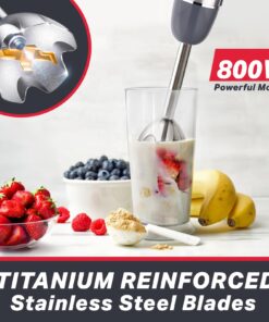 Alternative view of Mueller Smart Stick 800W, 12 Speed and Turbo Mode, 3-in-1, Heaviest Duty Copper Motor Immersion Blender, Titanium Steel Blades Hand Blender, Comfygrip Handle, Whisk, Beaker/Measuring Cup