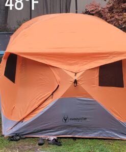 Gazelle Tents T4 Hub Tent, Easy 90 Second Set-Up, UV Resistant, Removable Floor, 4-Person, Orange, 78"x 94" x 94" 22272 T4 Orange/Grey 50 71vHu7wZ4vL
