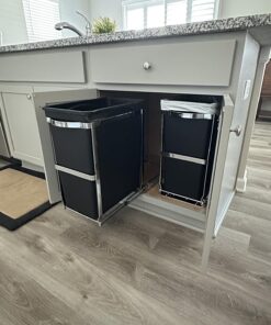 simplehuman 30 Liter / 8 Gallon Under Counter Kitchen Cabinet Pull-Out Trash Can, Heavy-Duty Steel Frame 41 71vIcGW4NxL