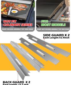 Wind Guards for Blackstone 36 Inch Griddle, Blackstone Griddle Accessories, Stainless Steel Magnetic Wind Screen, Compatible with Rear Grease Cup, Hood and Side Shelf, Gas Saving, Silver For 36" Blackstone Griddle 36 71vJeNmI9ML