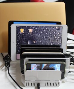 Alxum iPad Charging Station for Multiple Devices, 96W 10 Port Cell Phone Charging Station Organizer,USB Fast Charger Dock Compatible w iPad/iPhone/Android/Kindle/Fire/Kindle Tablet, UL Certified,White 90 71vK6 0 zBL