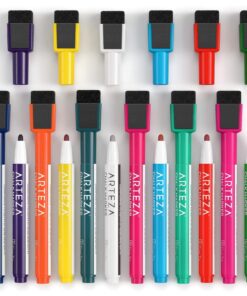 Arteza Dry Erase Magnetic Chalkboard Menu Planner Set (16" x 12" Black Dry Erase Board, 9" x 6" Kitchen Conversion Chart, 12 Colorful fine tip Markers, Microfiber Sponge, Spray Bottle) 16 x 12 Inches 21 71vKb33hP7L