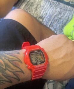 Casio Unisex F-108WH-1ACF Big Square Digital Display Quartz Black Watch Red 24 71vKttJUSNL