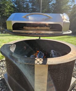 Onlyfire Stainless Steel Pizza Oven Kit for Gas Grill, Charcoal Grill and Propane, Portable Grill Top Pizza Oven Kit Baking Tools Including Pizza Stone, Pizza Peel & Thermometer 24 71vKyR5GvUL