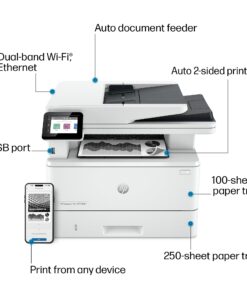 HP LaserJet Pro MFP 4101fdw Wireless Black & White Printer with Fax, Works with Alexa 11 71vL8ZMLDL