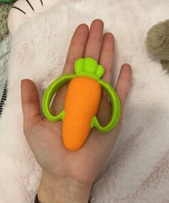 Infantino Lil' Nibbles Textured Silicone Baby Teether - Sensory Exploration and Teething Relief with Easy to Hold Handles, Orange Carrot, 0+ Months 29 71vLknj4lbL