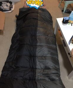 Coleman Biscayne Big & Tall Warm-Weather Sleeping Bag, 40°F Camping Sleeping Bag for Adults, No-Snag 2-Way Zipper for Ventilation with Stuff Sack Included, Fits Adults up to 6ft 4in Tall Black/Grey 16 71vMaEEZhyL