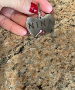 GoTags Stainless Steel Pet ID Tags, Personalized Dog Tags and Cat Tags, up to 8 Lines of Custom Text, Engraved on Both Sides, in Bone, Round, Heart, Bow Tie and More Regular (Pack of 1) 37 71vMgAHH7BL