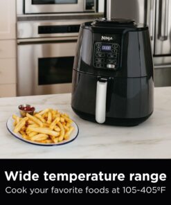 Ninja AF101 Air Fryer that Crisps, Roasts, Reheats, & Dehydrates, for Quick, Easy Meals, 4 Quart Capacity, & High Gloss Finish, Grey 37 71vMsFfbCHL