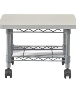 Safco Onyx Under-Desk Utility Cart & Multi-Use Printer Stand, Printer Table for Home Office, Mobile Rolling Cart with Steel Shelf, Gray Grey 18 71vN6pqtNGL
