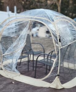 EighteenTek Holiday Decoration Sports Tent with Sealed Floor - Instant Tent Shelter - Outdoor Bubble Tent 1-6 Person - Rain Tent Camping Sun Shelter Pop Up - Clear, Patent Pending Protected Design 72"x72"x65"h 61 71vNGmKVsaL 2