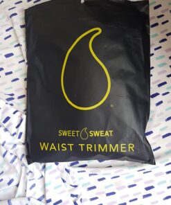 Sweet Sweat Waist Trimmer for Women and Men - Sweat Band Waist Trainer for High-Intensity Training & Workouts, 5 Sizes Large Black/Yellow 35 71vNR5ZZECL