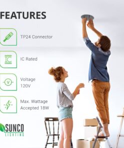 Sunco 12 Pack 4 Inch Recessed Lighting Housing Can Light New Construction, Air Tight Steel Ceiling Can, 120-277V, Hard Wired, TP24 Connector, Easy Install, IC Rated, UL Listed 10 71vNUZsiDML