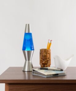 Alternative view of Lava Lite 1953 Silver Base Lamp with White Wax in Blue Liquid, 11.5", White Wax/Blue Liquid/Silver Base White / Blue / Silver