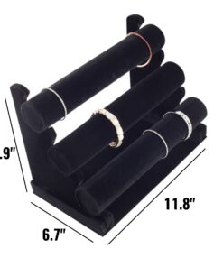 Plixio Velvet Bracelet Holder with Three Tier Rack- Bracelet Stand for Jewelry Organization and Display 20 71vOHhUrzBL