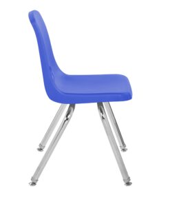 Factory Direct Partners 10364 14" School Stack Chair, Stacking Student Seat with Chromed Steel Legs and Nylon Swivel Glides for in-Home Learning or Classroom - Blue (6-Pack) 14 inch 16 71vONzR0keL