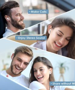 Wireless Earbuds, Bluetooth 5.3 Headphones Mini Wireless in Ear with ENC Noise Cancelling Mic, 30H with HiFi Stereo IP7 Waterproof Earphones Air Buds Pro Touch Control Smart Pop-up Auto Pairing White-Pro 15 71vOSJRXCIL