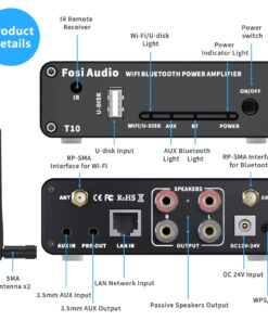 Alternative view of Fosi Audio T10 2.1CH WiFi(Support Airplay 1 and Spotify) TPA3116 Bluetooth 5.0 Stereo Receiver Amplifier 24bit 192 kHz 2.4G Wi-Fi Routing Module Wireless Multiroom/Multi-Zone Audio Amp 100Wx2