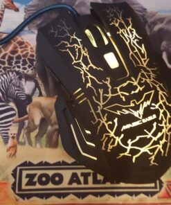 HAVIT HV-MS672 3200DPI Wired Mouse, 4 Adjustable DPI Levels, 800/1200/2400/3200DPI, 7 Circular & Breathing LED Light, 6 Buttons (Black) 49 71vPOMimliL