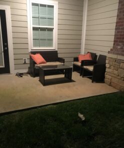 Best Choice Products 4-Piece Outdoor Wicker Patio Conversation Furniture Set for Backyard, Deck, Poolside w/Coffee Table, Seat Cushions - Brown Wicker/Beige Cushions Brown/Beige 36 71vPkycESL