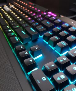 Corsair K70 RGB MK.2 Rapidfire Mechanical Gaming Keyboard - USB Passthrough & Media Controls - Fastest & Linear - Cherry MX Speed - RGB LED Backlit MX SPEED (Linear & Fast) Black 55 71vQNLYG0ZL